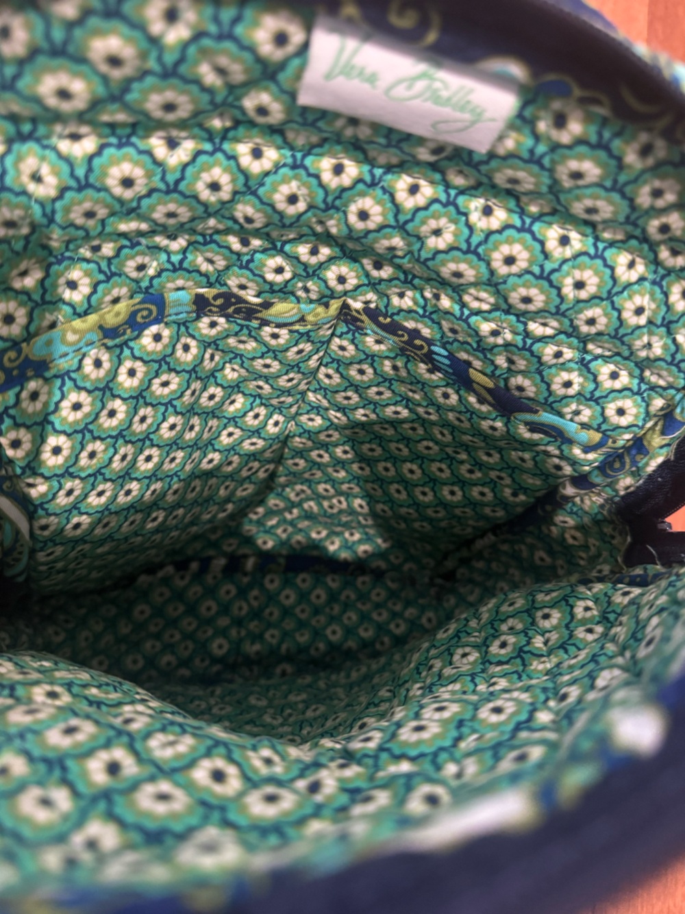 Quilted Floral Paisley Mini Backpack - Blue & Green - Picture 4 of 4